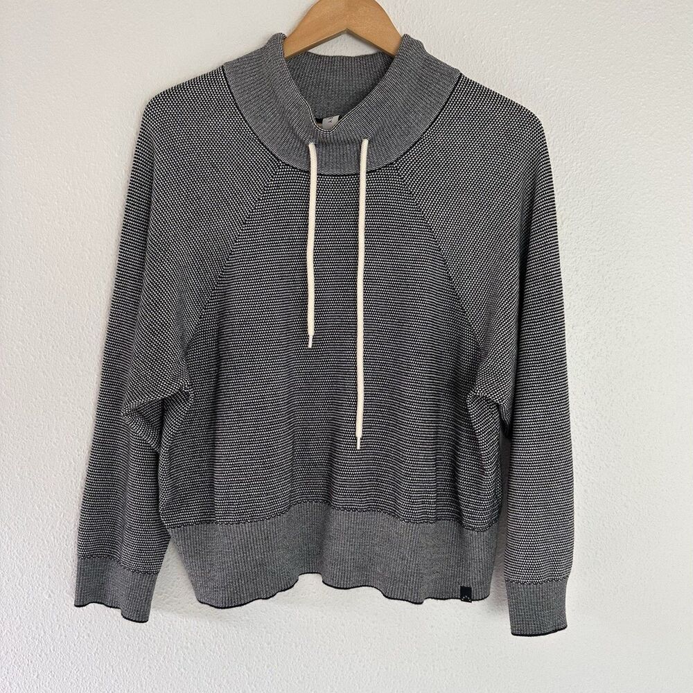 VARLEY Women's Mock Neck Pullover Activewear Top 100% Cotton Size S Gray